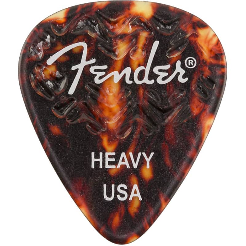 Fender 351 Shape Wavelength Celluloid Guitar Picks, Heavy, Shell, 6-Pack image 1