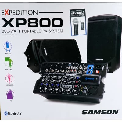 Samson Expedition XP800W 8" Portable PA DJ Speaker System + Rockbar Soundbar image 3