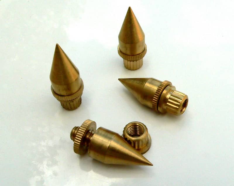Brass Speaker Spike for Loudspeaker or Amplifier Cabinet set of four spikes image 1