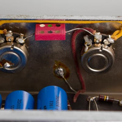 White Tube Amplifier, made by Fender (1962), ser. #AS-00714. image 11
