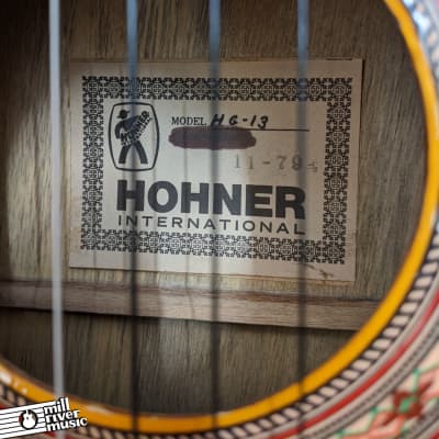 Hohner HG-13 Vintage Classical Acoustic Guitar Natural w/ Chipboard Case imagen 9