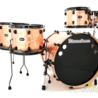 Moondrum 6pc Custom Maple Drum Set Copper/Black - Used image 1