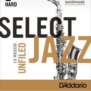 Rico RRS10ASX2H Select Jazz Alto Saxophone Reeds, Unfiled - Strength 2 Hard (10-Pack)