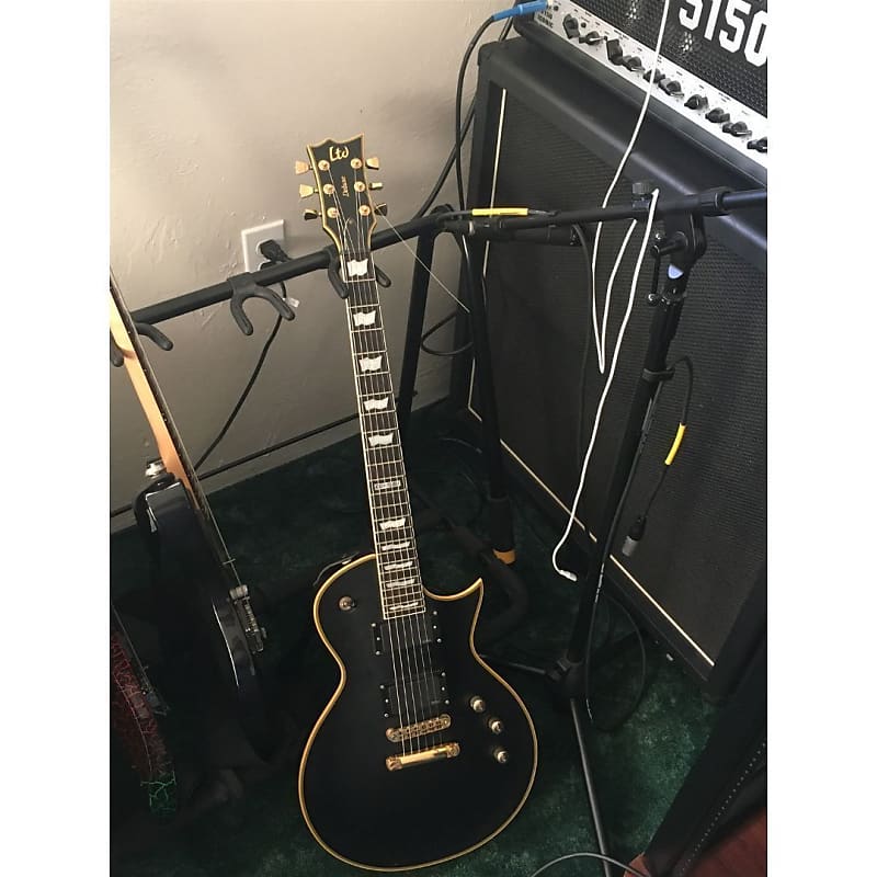 Standard Black LP Electric Guitar Ebony Fretboard 6 String Chrome