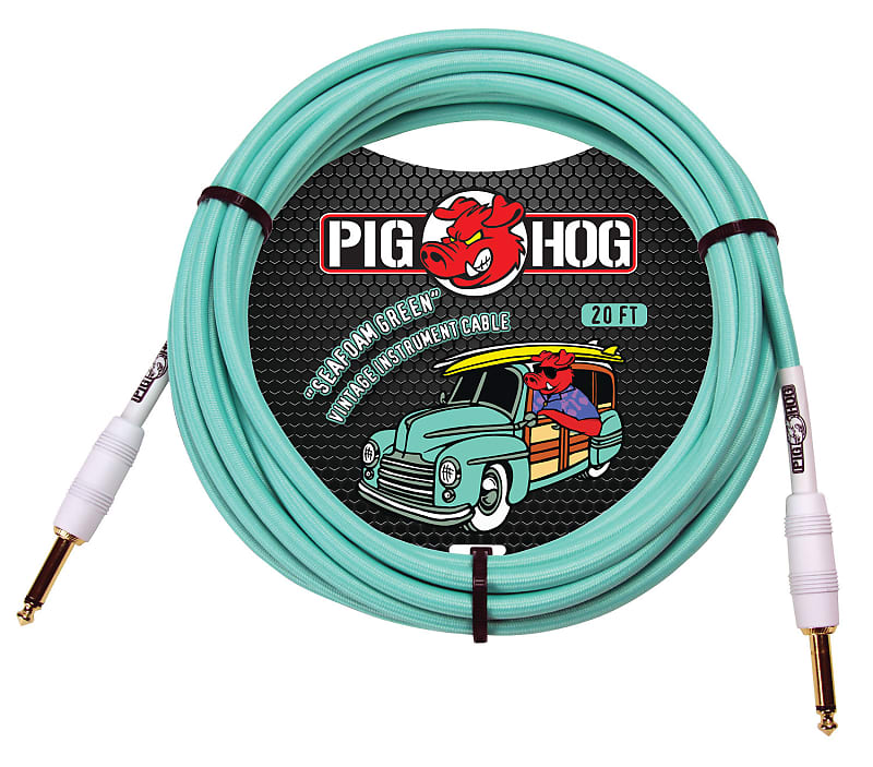 Pig Hog "Seafoam Green" Instrument Cable 20ft image 1