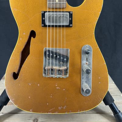 Von K Guitars T-Time TB Relic Telecaster F Hole Aged Hammered GoldTop Bound Nitro Lacquer image 2