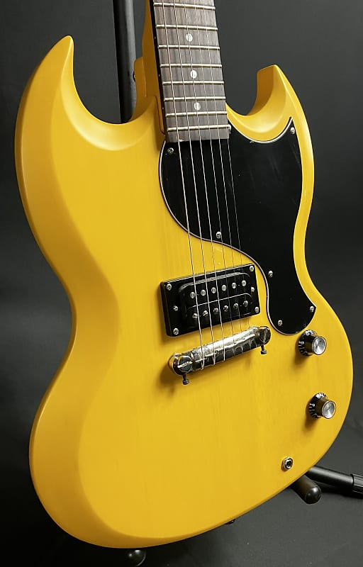 Epiphone SG Junior Electric Guitar Worn TV Yellow Finish