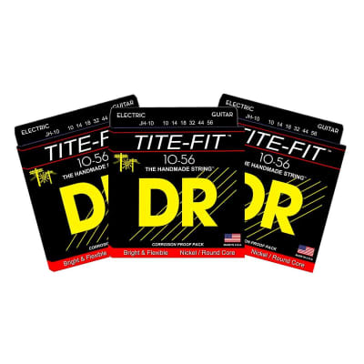 3 Sets DR Strings JH-10 Tite-Fit Jeff Healey 10-56 Electric Guitar Strings image 1