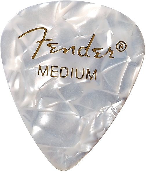 Fender 351 Shape Premium Picks, Medium, White Moto, 144 Count 2016 image 1