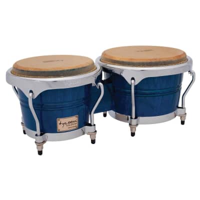 Tycoon Percussion 7 & 8 1/2 Concerto Series Bongos Blue Finish image 1