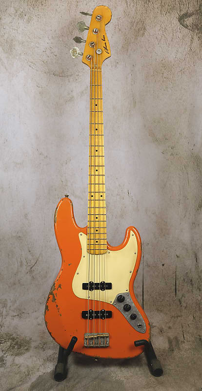 Luthier made Jazz Bass 2020 Aged Capri Orange image 1