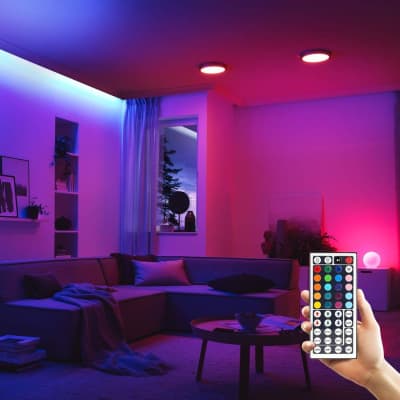 LED Strip Lights, 16.4ft RGB 5050 LED Tape Lights, Music Sync IP65  Waterproof 300LEDs Color Changing LED Rope with App control Remote  Compatible with