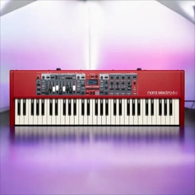 Nord 61 Note Electro 6D 61 key semi-weighted  action, with nine physical drawbars for the tone wheel organ purists