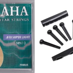 Acoustic Guitar Black pegs/saddle/nut Yamaha Strings DIYGK, Yamaha MN10 image 1