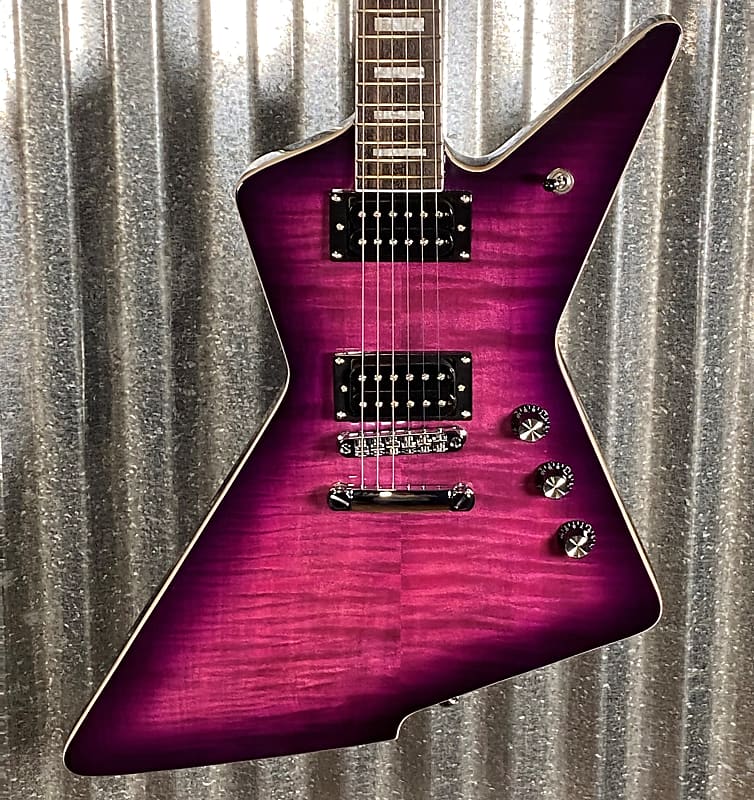 Westcreek Revenge Explorer Flame Transparent Purple Burst | Reverb