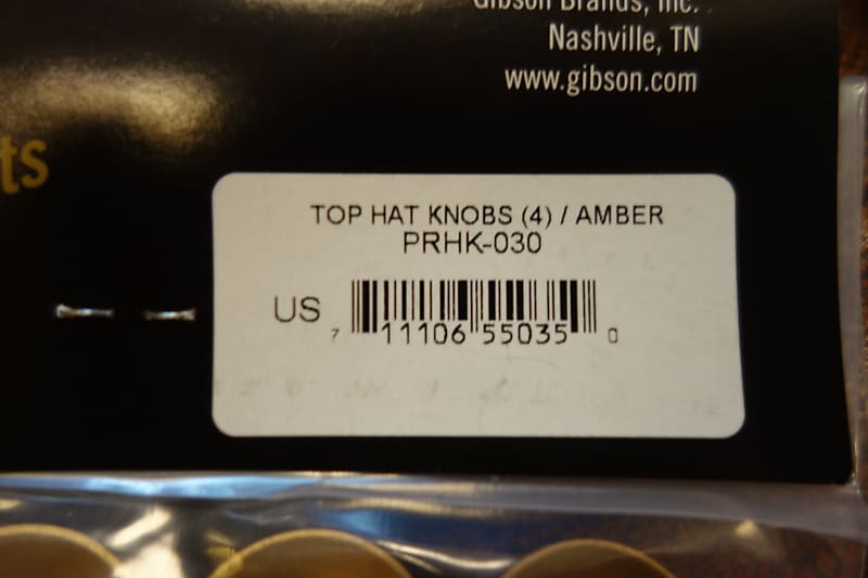 Gibson PRHK-030 Top Hat Knobs (Vintage Amber) (4 pcs.) image 1