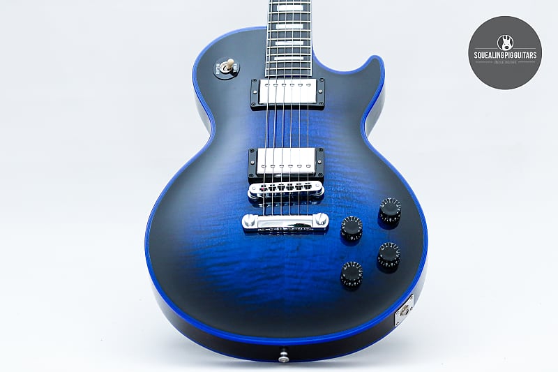 ギター Gibson Les Paul Customshop Blue Widow Gibson Custom Shop PSL Les Paul Custom Figured Blue Widow 9.11