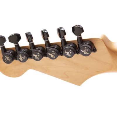 Genuine Tone Ninja 19:1 Locking Tuners, 6 Inline Staggered set, Black