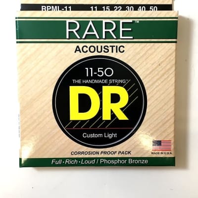 DR Guitar Strings Acoustic RARE Phosphor Bronze Hex Cores RPML-11 11-50