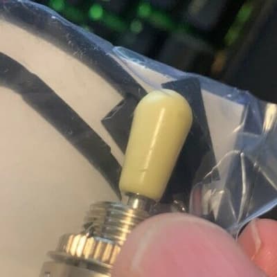 EMG 3 POS CHROME GIBSON STYLE TOGGLE 3 WAY 3 POSITION SWITCH IVORY TIP B289 ( TIP SCRATCHES ) image 3