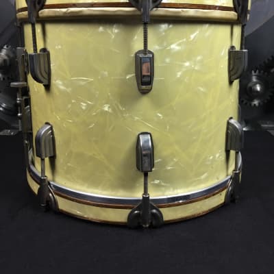 Leedy Marching Snare 1930's Marine Pearl w/ Case image 3