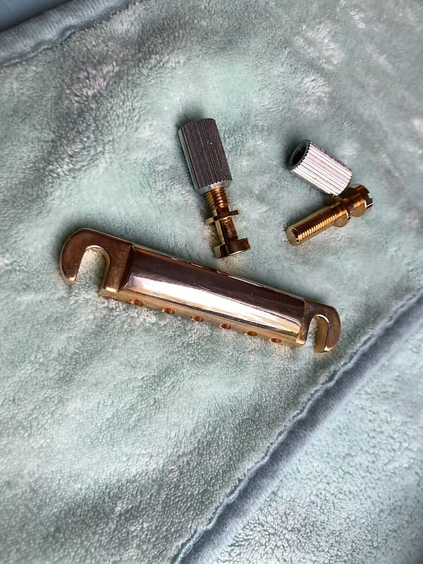 Gibson Stop Bar Tailpiece assembly 2000 Aged / Gold Plated Reverb