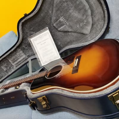 Enya T05J acoustic electric guitar Vintage Sunburst with dual mode pickup and deluxe hardcase image 8
