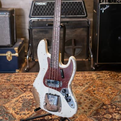 Fender Custom Shop 1961 Jazz Bass Heavy Relic - Aged Olympic White w/Hardshell Case image 12