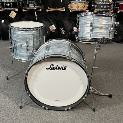 Ludwig Classic Maple Downbeat 12/14/20 Drum Set Kit in Vintage Blue Oyster w/ Club Date Lugs image 2
