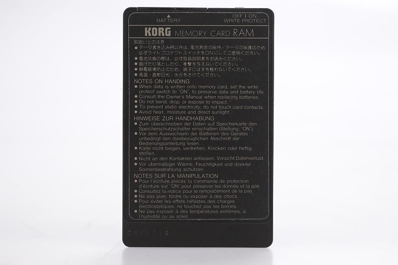 Korg MCR-03 256K RAM Memory Card #44191 | Reverb