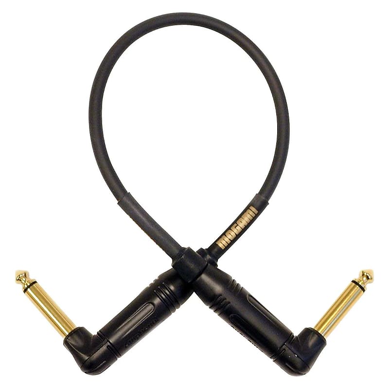 Mogami Gold 3' Instrument Cable With Right Angle Connectors image 1