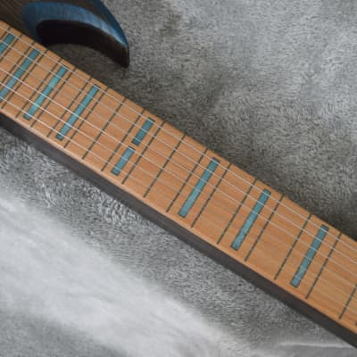 Hand Made Lap Steel 2-hum VT3way Shannon X-Axe 2022 Stain Black Blue Bevels Satin Relic image 11