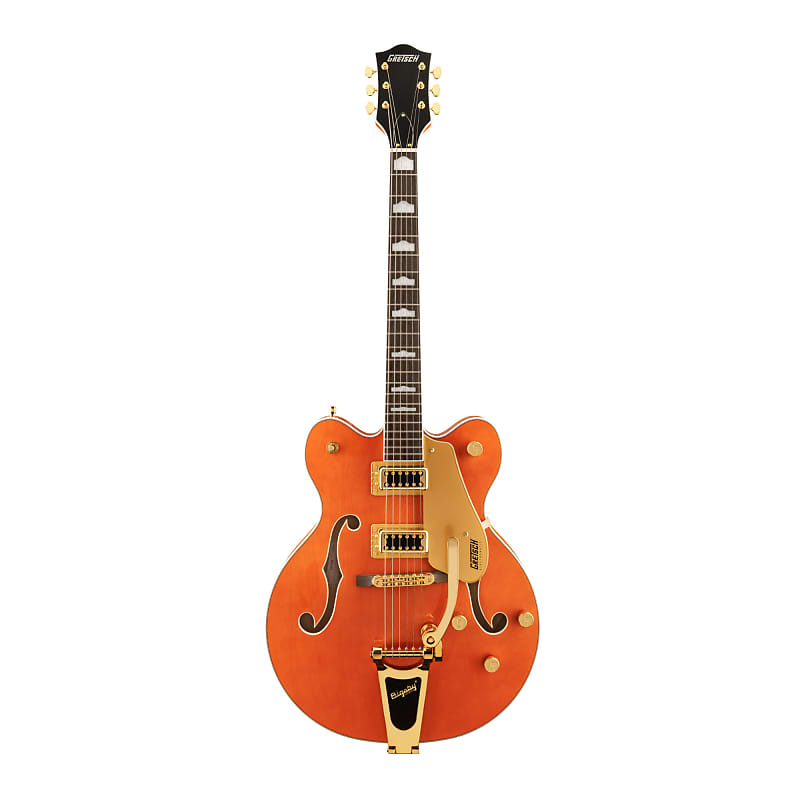 Gretsch G5422TG Electromatic Classic Hollow Body Double-Cut 6-String Electric Guitar with 12-Inch-Radius Laurel Fingerboard, Bigsby and Gold Hardware (Right-Handed, Orange Stain) image 1