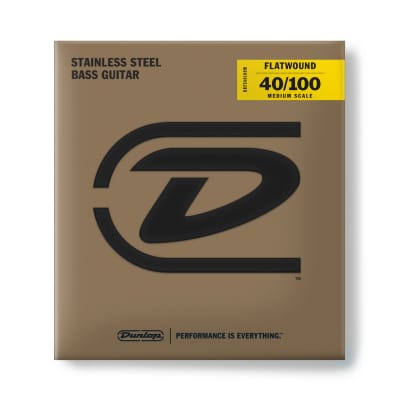 Dunlop Flatwound Stainless Steel Bass Guitar Strings; medium scale gauges 40-100 image 1