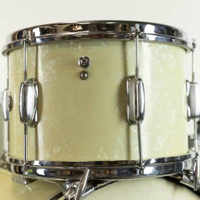 1960s Slingerland Stage Band White Marine Pearl Drum Set image 11