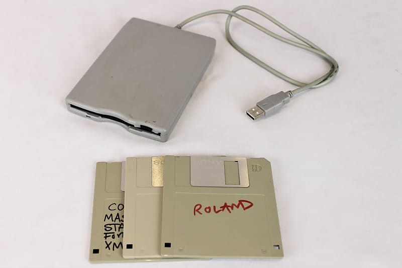 USB Floppy Disk Reader and 3 Floppies with Midi Programming Reverb