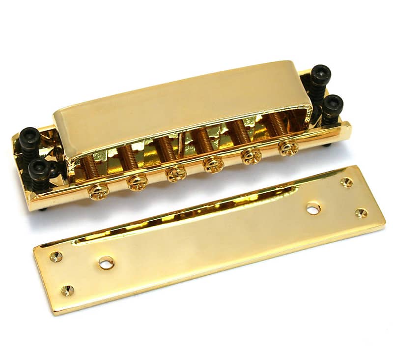 GB-0515-002 Gold Covered Tunematic Guitar Bridge for Ric Rickenbacker image 1