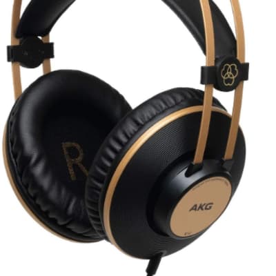 AKG Pro Audio K92 Over-Ear, Closed-Back, Studio Headphones, Matte Black and  Gold : Musical Instruments 