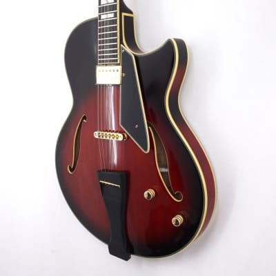Conti Thinline Jazz Guitar [Peerless 'Equity Model' 2015] Deep Red Burst + Deluxe Mono Gig Bag image 3