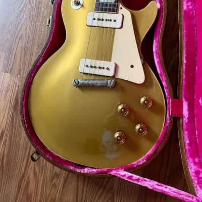 Gibson Rare Vintage 1955 Les Paul Goldtop All Gold Model Near Mint Original With Case Candy Amazing image 15