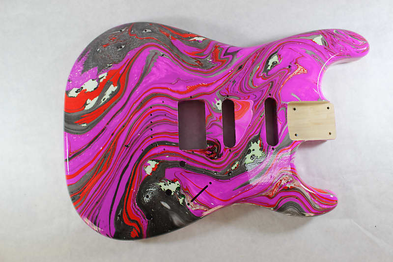 Swirled HSS Hardtail guitar body -fits Fender Strat Stratocaster necks J1276 image 1