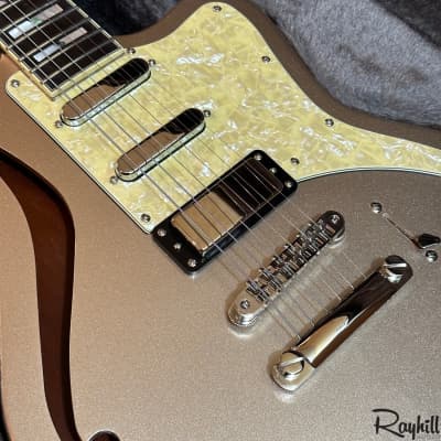 DAngelico Deluxe Bedford SH Desert Gold Semi Hollow Body Electric Guitar image 7