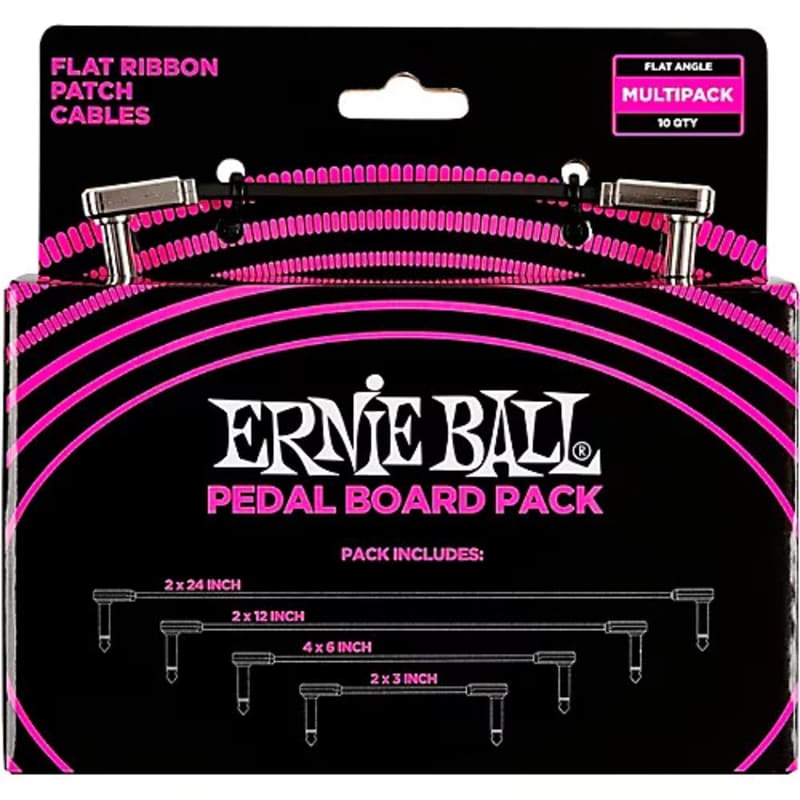 Photos - Instrument Cable Ernie Ball PO6224 Flat Ribbon Patch Cables Pedalboard -Pack - ... Multi ne 