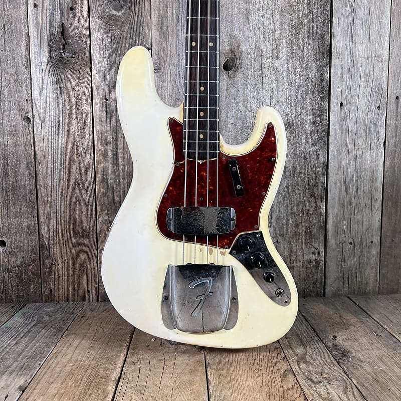 Fender Jazz Bass Olympic White Matching Headstock Pre CBS Custom Color  1964 image 1