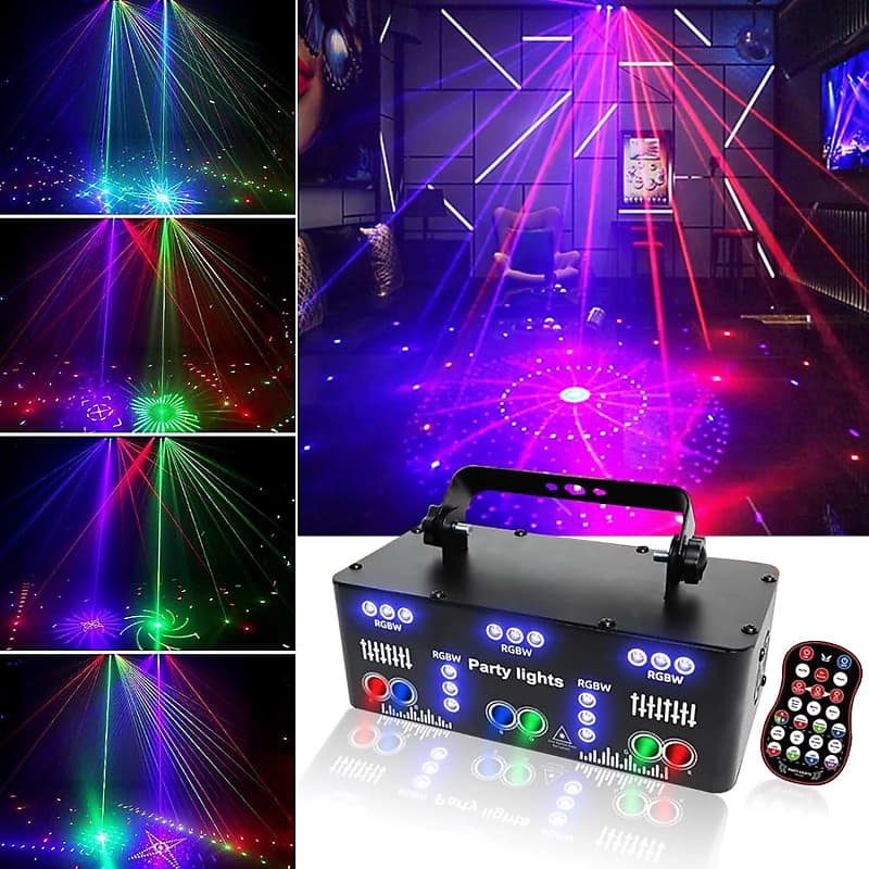 Laser Light DJ Disco Stage Party Flash Lamp Sound Activated RGB