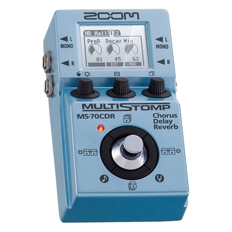 Zoom MS-70CDR Multi-Stomp Chorus Delay Reverb Guitar Bass Effects FX Pedal image 1