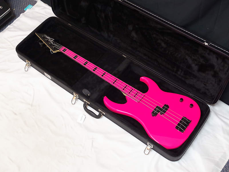 DEAN Custom Zone 4-string BASS guitar new w/ Hard CASE - Florescent Pink image 1