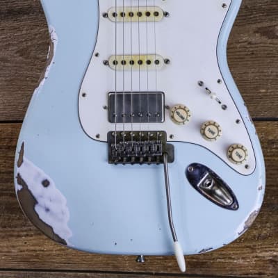 TMG Guitar Company Custom Dover HSS Sonic Blue w/Roasted Maple Neck w/Case image 3