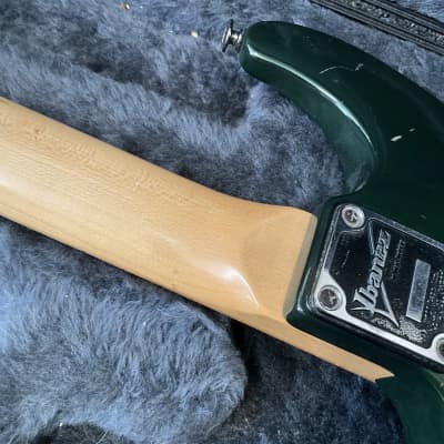 Ibanez 540SJM (jade metallic) solid body electric guitar made in Japan April 1992 in very good condition with original Ibanez prestige deluxe hard case with owners manual included. image 14