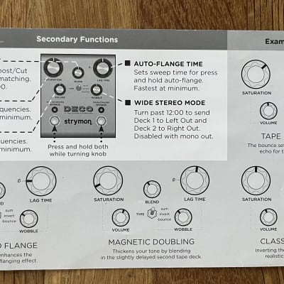 Quick-start guide for Strymon Deco V.1